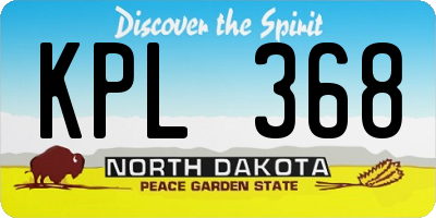 ND license plate KPL368
