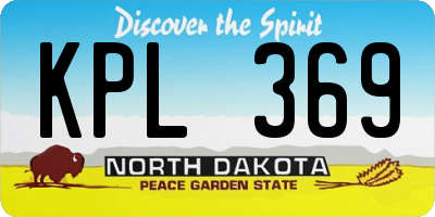 ND license plate KPL369