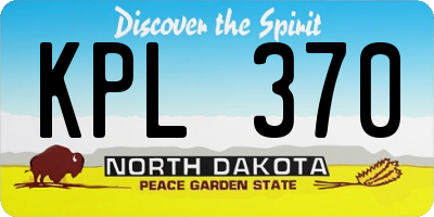 ND license plate KPL370