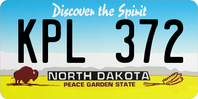 ND license plate KPL372