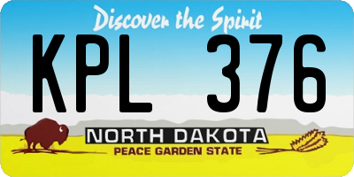 ND license plate KPL376