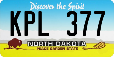 ND license plate KPL377