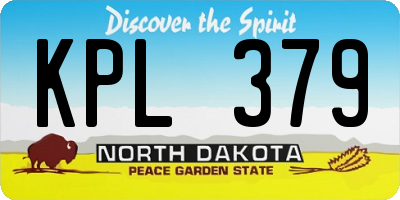 ND license plate KPL379