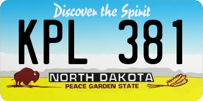 ND license plate KPL381