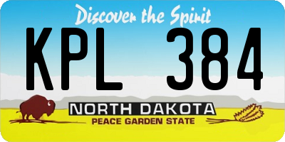 ND license plate KPL384