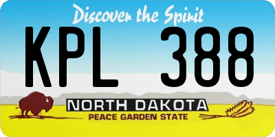 ND license plate KPL388