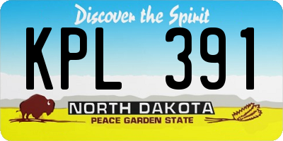 ND license plate KPL391
