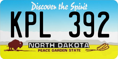 ND license plate KPL392