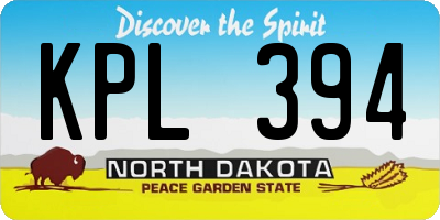 ND license plate KPL394