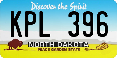 ND license plate KPL396