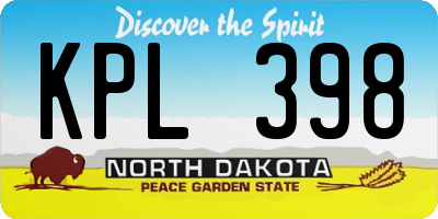 ND license plate KPL398