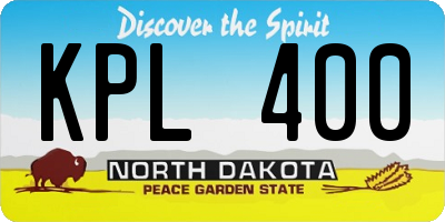 ND license plate KPL400