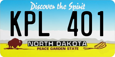 ND license plate KPL401