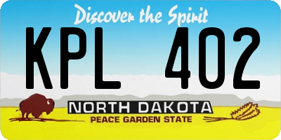 ND license plate KPL402