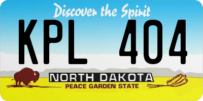 ND license plate KPL404