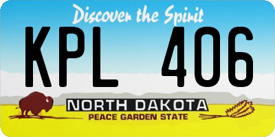 ND license plate KPL406