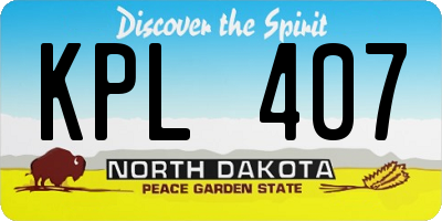 ND license plate KPL407