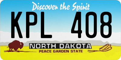 ND license plate KPL408