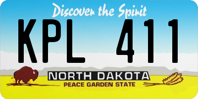 ND license plate KPL411
