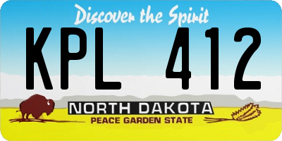 ND license plate KPL412
