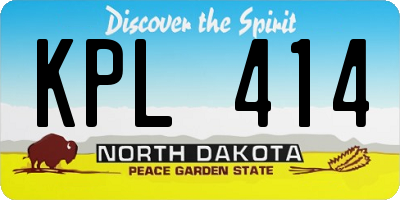 ND license plate KPL414