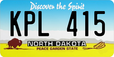 ND license plate KPL415