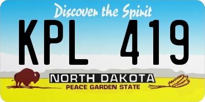 ND license plate KPL419