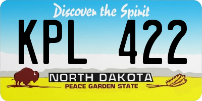 ND license plate KPL422