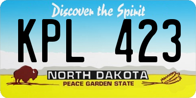 ND license plate KPL423