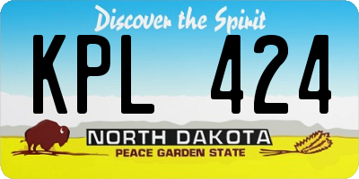 ND license plate KPL424