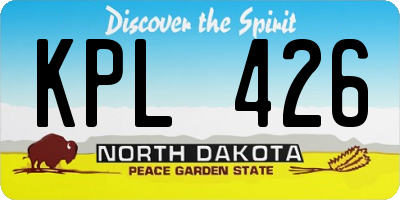 ND license plate KPL426