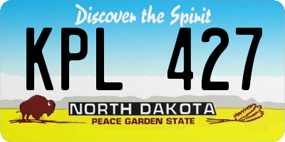 ND license plate KPL427
