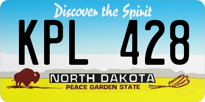 ND license plate KPL428