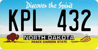 ND license plate KPL432