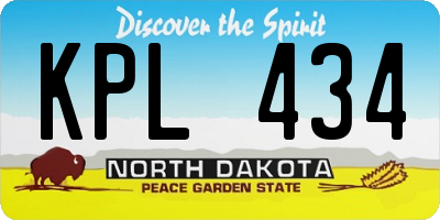 ND license plate KPL434