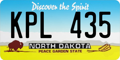 ND license plate KPL435