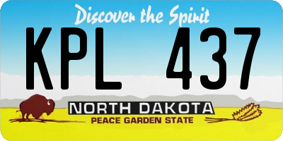 ND license plate KPL437