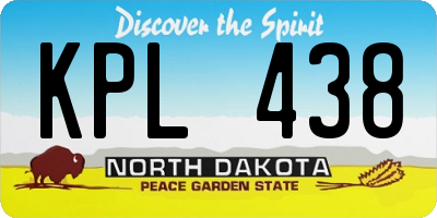 ND license plate KPL438