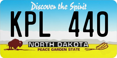 ND license plate KPL440