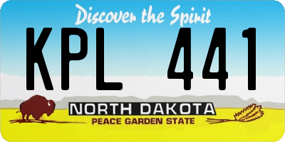 ND license plate KPL441