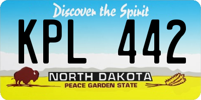 ND license plate KPL442