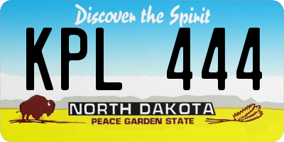 ND license plate KPL444