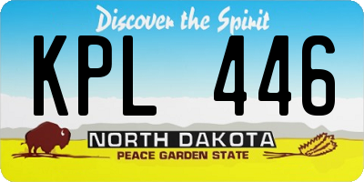ND license plate KPL446