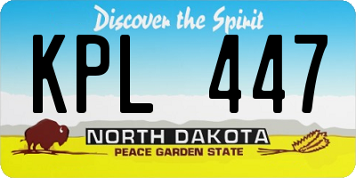 ND license plate KPL447