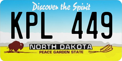 ND license plate KPL449