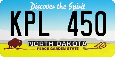 ND license plate KPL450