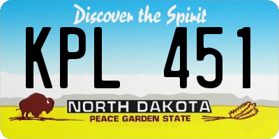 ND license plate KPL451