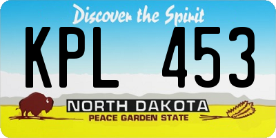 ND license plate KPL453