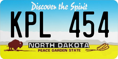 ND license plate KPL454