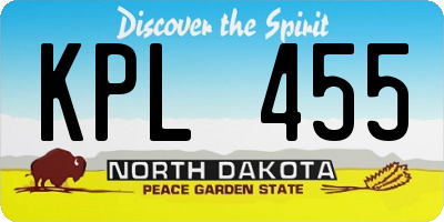 ND license plate KPL455